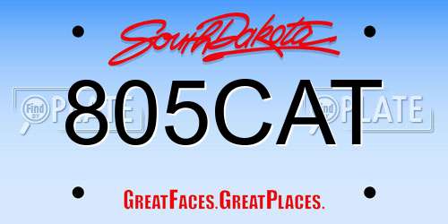805CAT South Dakota License Plate