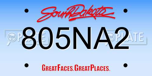 805NA2 South Dakota License Plate