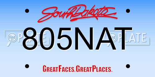 805NAT South Dakota License Plate