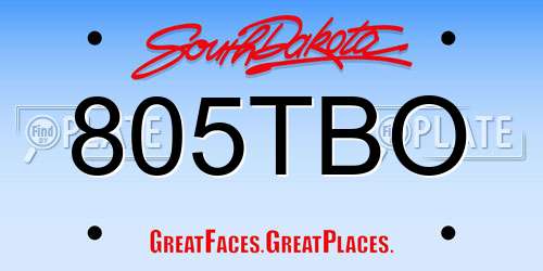805TBO South Dakota License Plate