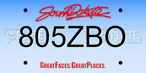 805ZBO South Dakota License Plate
