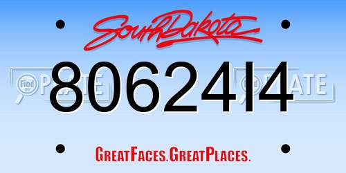 80624I4 South Dakota License Plate