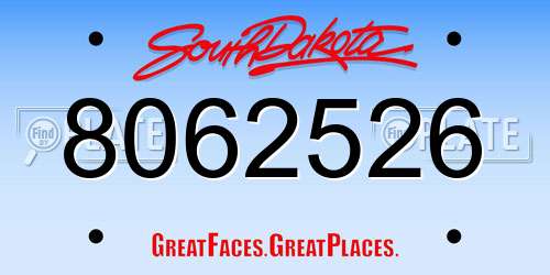 8062526 South Dakota License Plate
