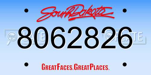 8062826 South Dakota License Plate