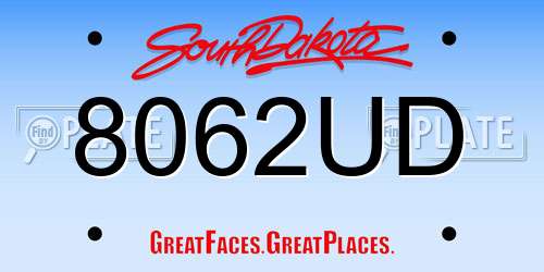 8062UD South Dakota License Plate