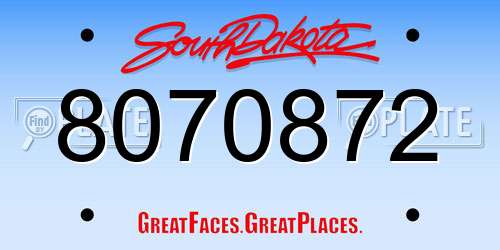 8070872 South Dakota License Plate