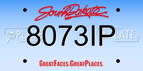 8073IP South Dakota License Plate
