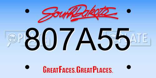 807A55 South Dakota License Plate