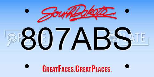807ABS South Dakota License Plate