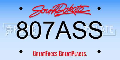 807ASS South Dakota License Plate