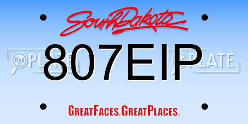 807EIP South Dakota License Plate