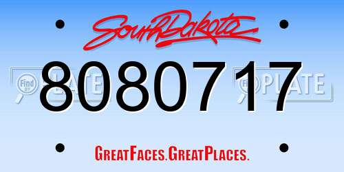 8080717 South Dakota License Plate