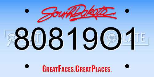 80819O1 South Dakota License Plate