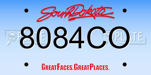 8084CO South Dakota License Plate