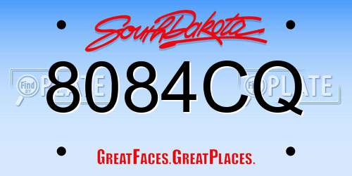 8084CQ South Dakota License Plate