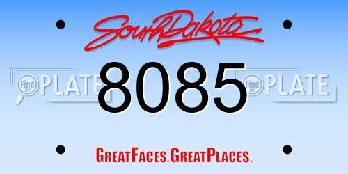 8085 South Dakota License Plate
