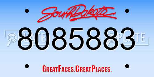 8085883 South Dakota License Plate
