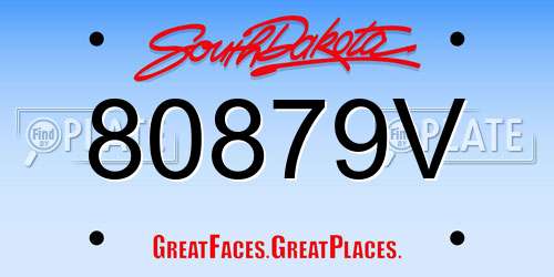 80879V South Dakota License Plate