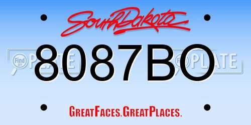 8087BO South Dakota License Plate
