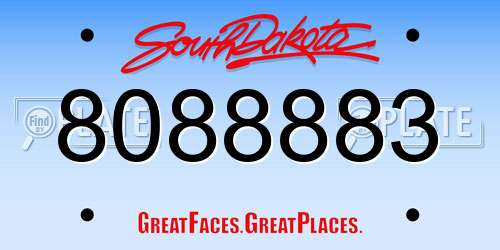 8088883 South Dakota License Plate