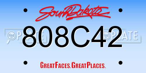 808C42 South Dakota License Plate