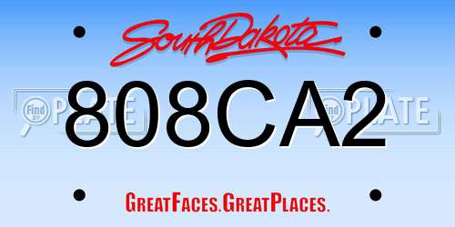808CA2 South Dakota License Plate