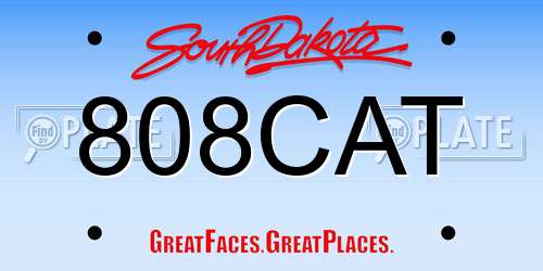 808CAT South Dakota License Plate