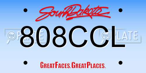 808CCL South Dakota License Plate