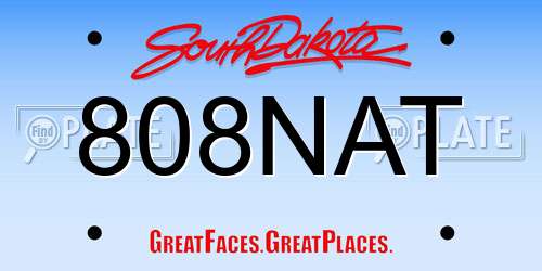 808NAT South Dakota License Plate