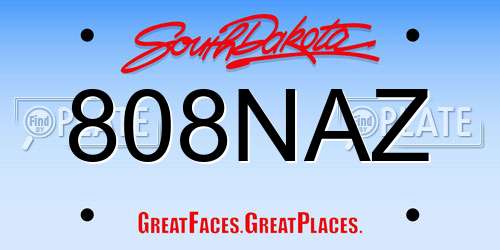 808NAZ South Dakota License Plate