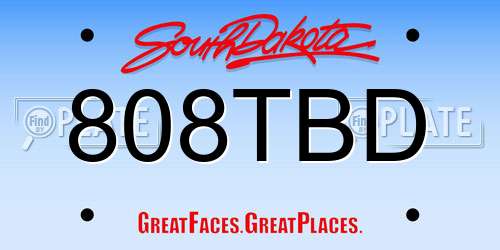 808TBD South Dakota License Plate