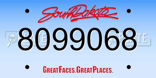 8099068 South Dakota License Plate