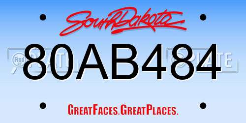 80AB484 South Dakota License Plate