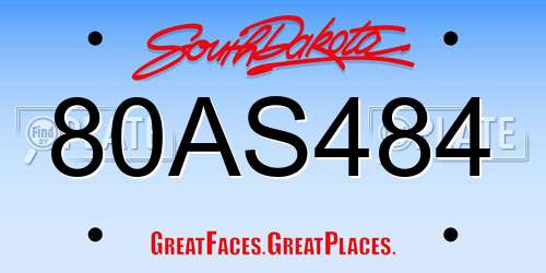 80AS484 South Dakota License Plate