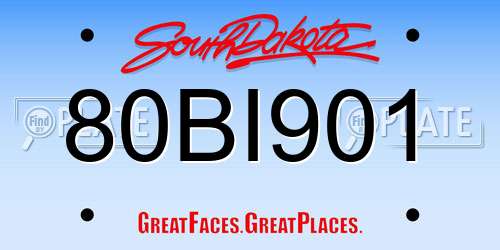80BI901 South Dakota License Plate