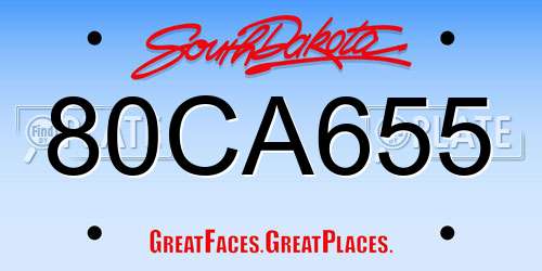 80CA655 South Dakota License Plate