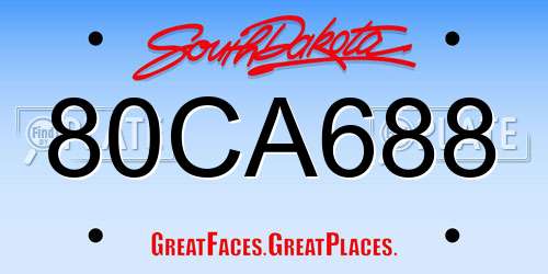 80CA688 South Dakota License Plate
