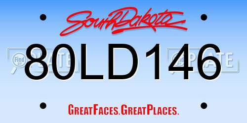 80LD146 South Dakota License Plate
