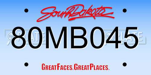 80MB045 South Dakota License Plate