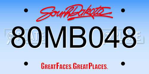 80MB048 South Dakota License Plate