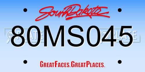 80MS045 South Dakota License Plate