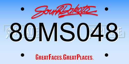 80MS048 South Dakota License Plate