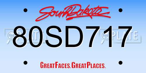80SD717 South Dakota License Plate