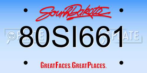 80SI661 South Dakota License Plate