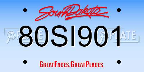 80SI901 South Dakota License Plate