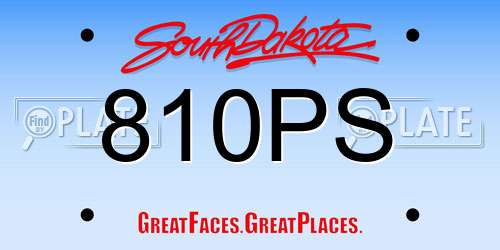 810PS South Dakota License Plate