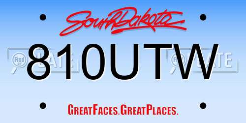 810UTW South Dakota License Plate