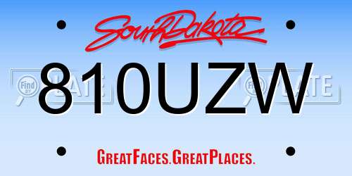 810UZW South Dakota License Plate