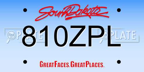 810ZPL South Dakota License Plate