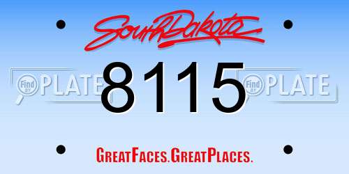 8115 South Dakota License Plate